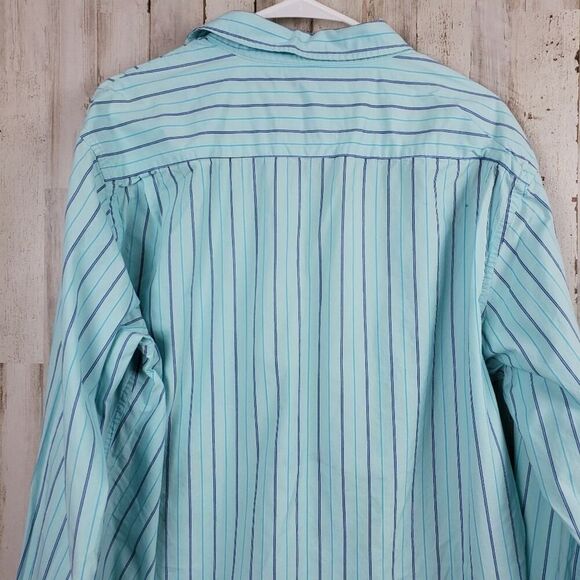 Duck Head Striped Button Down Shirt Blue Size XL - Picture 8 of 10